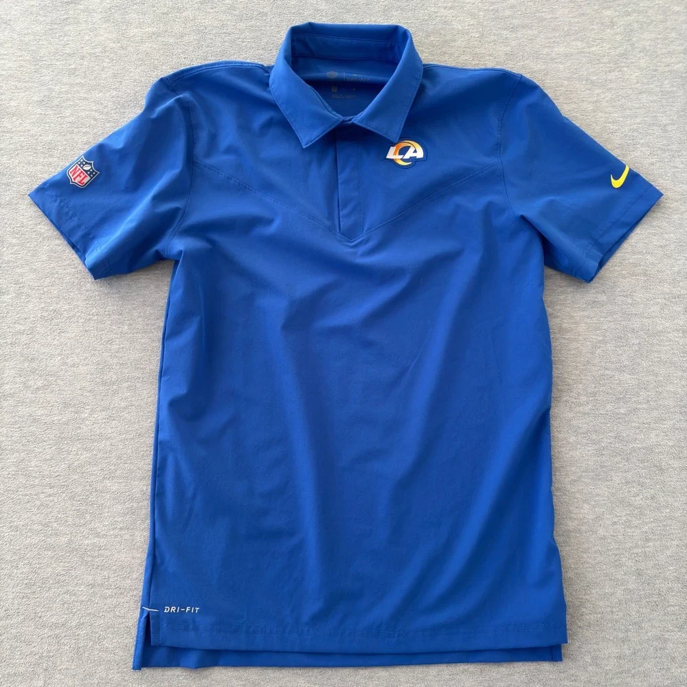 Nike Los Angeles Rams NFL On-Field Dri-FIT Polo Shirt Blue Mens Small